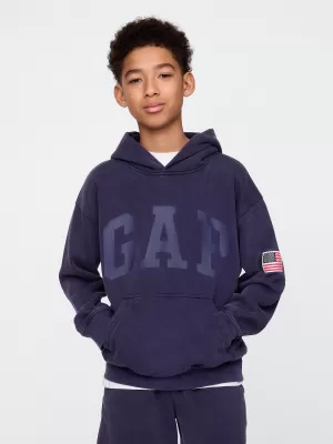 Hanorac pentru copii GAP LOGO PULLOVER HOODIE 782130-00 UNIFORMA MARINEI