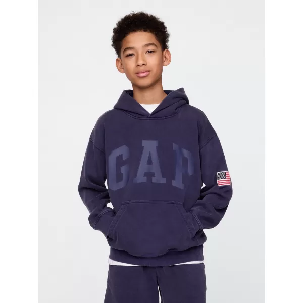  Hanorac pentru copii GAP LOGO PULLOVER HOODIE 782130-00 UNIFORMA MARINEI 