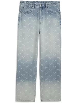 Pantaloni pentru bărbați PUMA ROCKY LASER MONOGRAM DENIM 633428-01 DENIM DECOLORAT/AOP