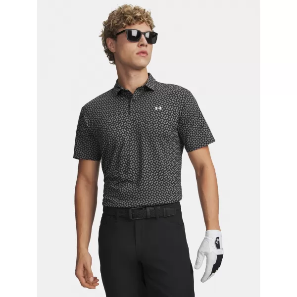  Tricou pentru bărbați UNDER ARMOUR T2G PRINTED POLO 6012304-001 NEGRU 
