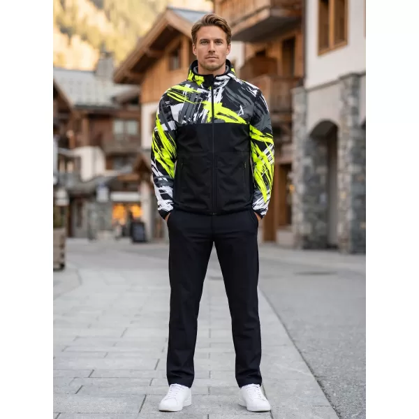  Jachetă softshell premium pentru bărbați ALTISPORT VOJ/ALM039JACK01 NEGRU SI GALBEN 