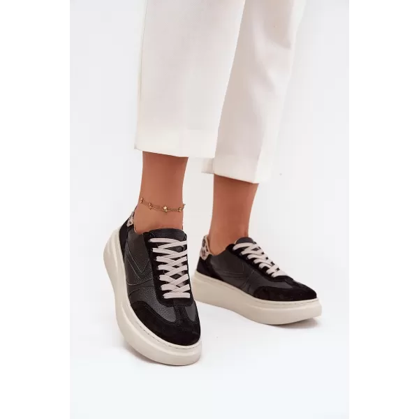  Adidași de damă ZAZOO N1263 BEJ/NEGRU 