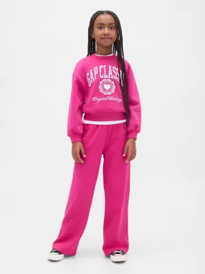 Pantaloni de trening pentru copii GAP BAGGY SWEATPANTS 813086-01 FUCSIA STRĂLUCITOR