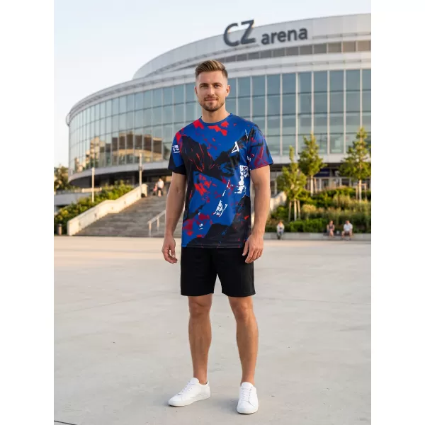  Tricou premium pentru bărbați ALTISPORT VOJ/ALM131TR01 ALBASTRU/NEGRU 