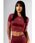Crop top fără cusături, cu mâneci scurte POWER 891 RED Nebbia