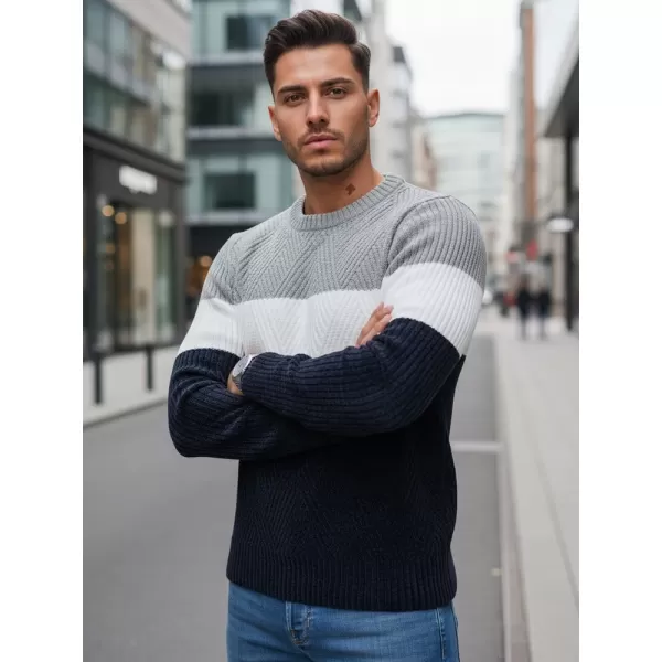  Pulover pentru bărbați DSTREET WX2320 ALBASTRU ÎNCHIS/GRI DESCHIS 