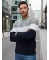 Pulover pentru bărbați DSTREET WX2320 ALBASTRU ÎNCHIS/GRI DESCHIS
