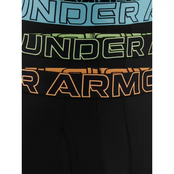  Boxeri pentru bărbați UNDER ARMOUR UA PERFORMANCE TECH - SOLID 6IN - 3PK 1383878-003 BLACK 