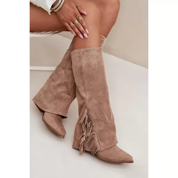  Pantofi de dama cu toc BOTO ZALIA 38568 KAKI 