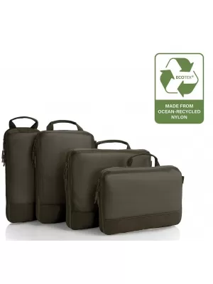 Valiză HEYS Ecotex Compression Packing Cube 4 Pc Set MUŞCHI VERDE