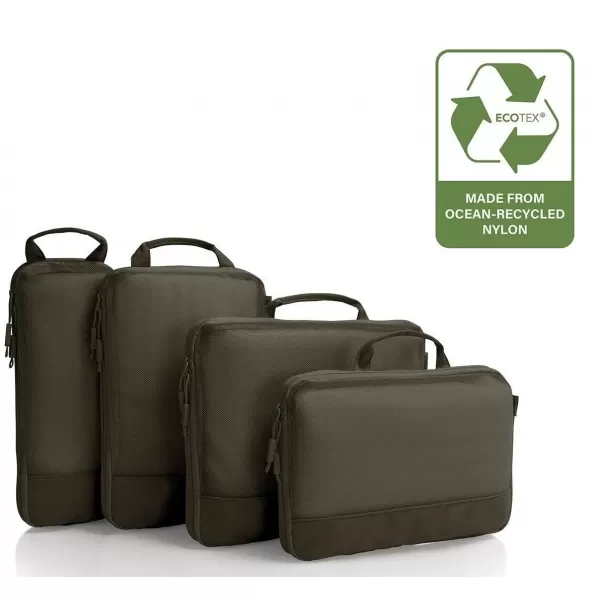 Valiză HEYS Ecotex Compression Packing Cube 4 Pc Set MUŞCHI VERDE 