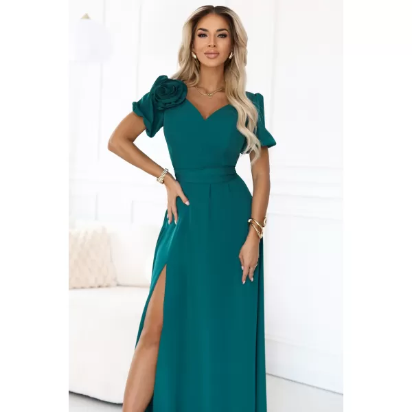  Rochie NUMOCO 653-1 VERDE STICLA 