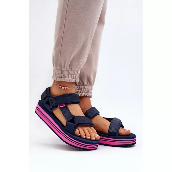 Sandale de dama LEE COOPER LCW-24-05-2753L BLEUMARIN/FUCSIA 