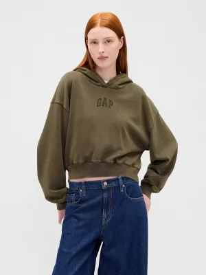 Hanorac de dama GAP LOGO PULLOVER HOODIE 841725-13 SPĂLARE CU MUŞCHI NEGRU