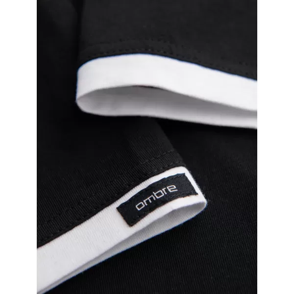  Tricou pentru bărbați OMBRE OM-TSCT-0256 NEGRU 