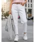Pantaloni de dama DSTREET UY2884 ALB
