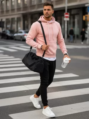 Set pentru bărbați DSTREET AX0641 ROZ/NEGRU