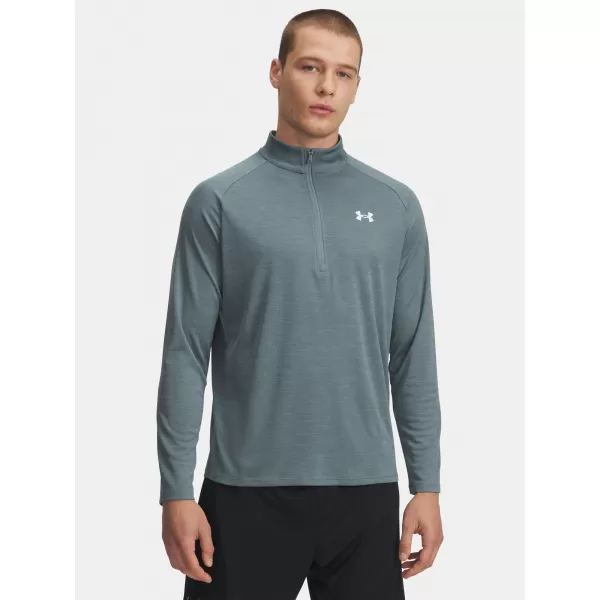  Tricou pentru bărbați UNDER ARMOUR UA TECH TEXTURED 1/2 ZIP 1382797-587 ALBASTRU 