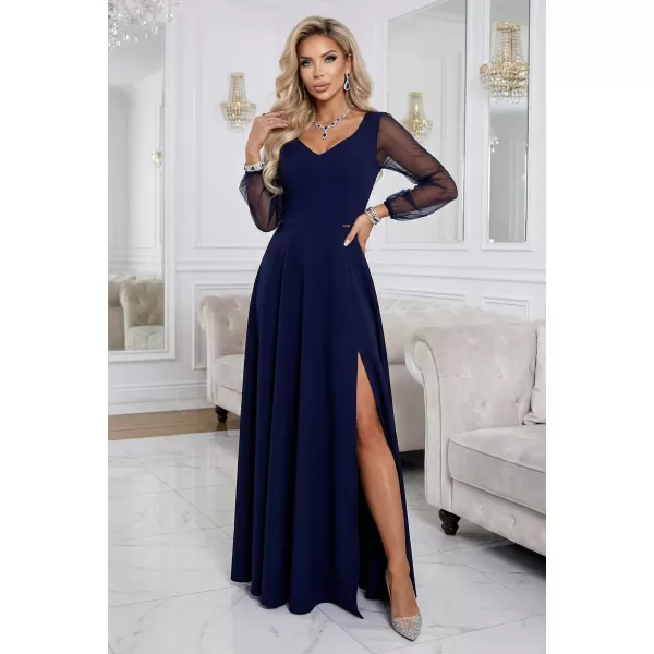  Rochie NUMOCO 640-3 ALBASTRU ÎNCHIS 