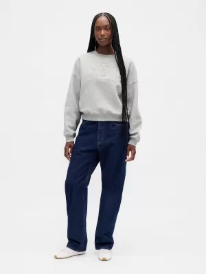 Hanorac de dama GAP LOGO SWEATSHIRT 799272-02 GRI DESCHIS DESCHIS