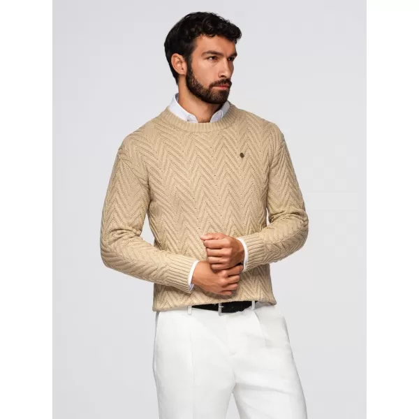  Pulover pentru bărbați OMBRE OM-SWSW-0147 NISIP 