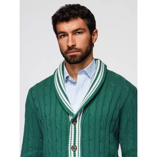  Cardigan pentru bărbați OMBRE OM-SWCD-0152 VERDE 