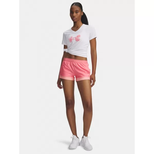  Pantaloni scurți de damă UNDER ARMOUR TECH PLAY UP 3IN COLORBLOCK 6010875-600 ROZ 