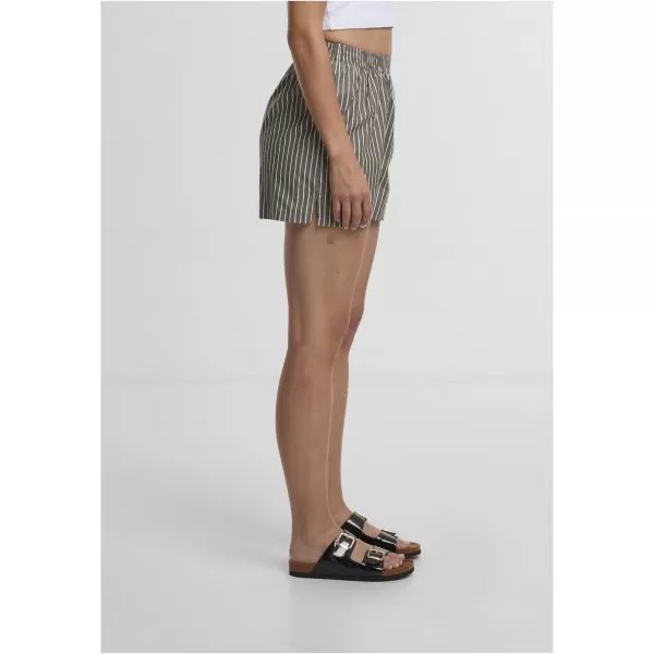  Pantaloni scurți de damă URBAN CLASSICS TB6845 MĂSLINIU/ALB 