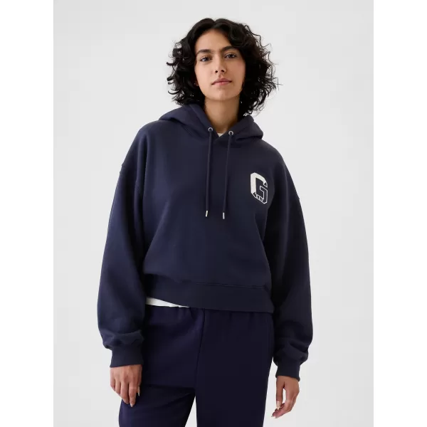  Hanorac de dama GAP LOGO FLEECE ABBREVIATED PULLOVER HOODIE 523563-02 UNIFORMA MARINEI 