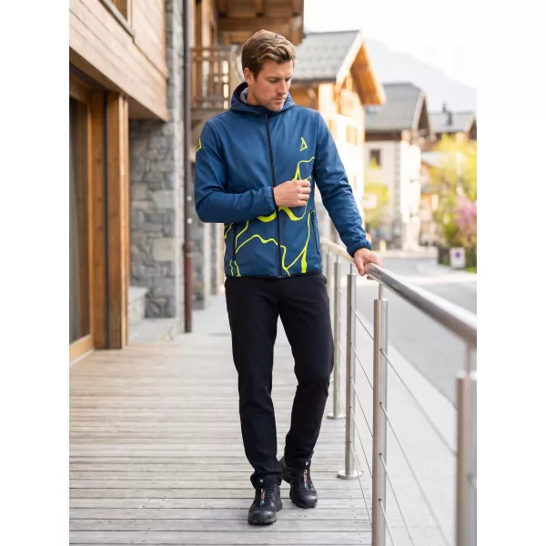  Jachetă softshell premium pentru bărbați ALTISPORT VOJ/ALM073JACK01 BLEUMARIN/GALBEN NEON 