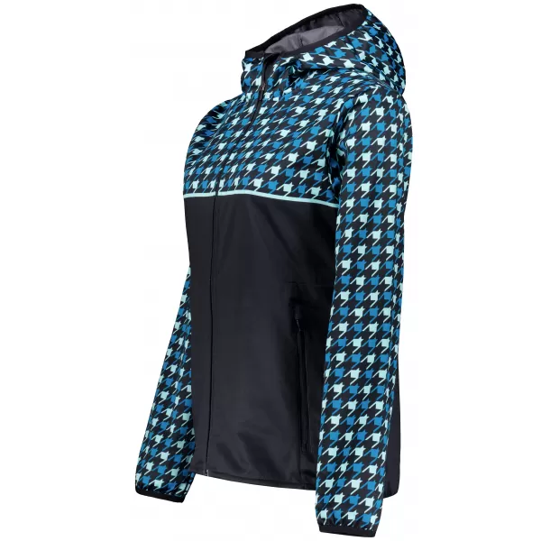  Jachetă softshell premium pentru femei ALTISPORT VOJ/ALW048JACK01 NEGRU ȘI ALBASTRU 