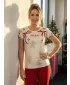 Tricou de Crăciun premium pentru femei ALTISPORT VOJ/ALWVN10TR06 CREMOS