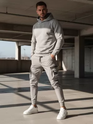 Pantaloni pentru bărbați DSTREET UX4156 GRI ÎNCHIS