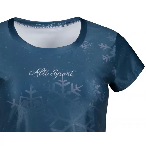  Tricou de Crăciun premium pentru femei ALTISPORT VOJ/ALWVN7TR06 ALBASTRU 