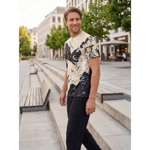  Tricou premium pentru bărbați ALTISPORT VOJ/ALM131TR01 BEJ/NEGRU 