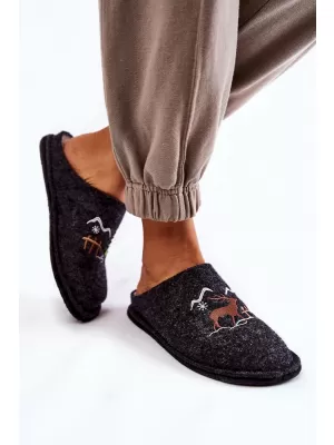 Papuci de damă BIG STAR KK276018 NEGRU/BEJ Pantofi Big Star