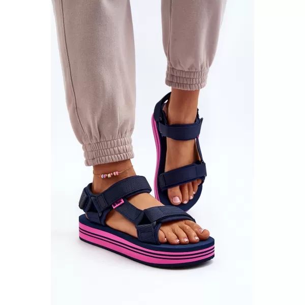  Sandale de dama LEE COOPER LCW-24-05-2753L BLEUMARIN/FUCSIA 