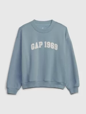 Hanorac pentru copii GAP LOGO SWEATSHIRT 826982-00 CERUL DIN NOUA ANGLIE