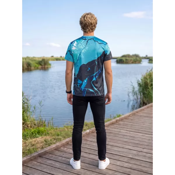  Tricou premium pentru bărbați ALTISPORT VOJ/ALM131TR01 KEROSEN/NEGRU 