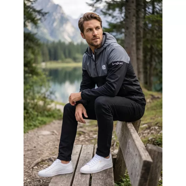  Jachetă softshell premium pentru bărbați ALTISPORT VOJ/ALM051JACK01 NEGRU CENUȘIU 