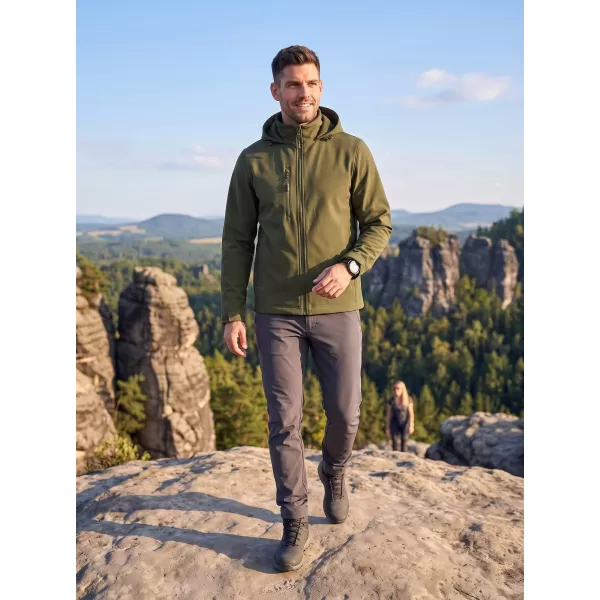  Jachetă softshell pentru bărbați ALTISPORT NoPrint NP/ALM845 MILITAR 