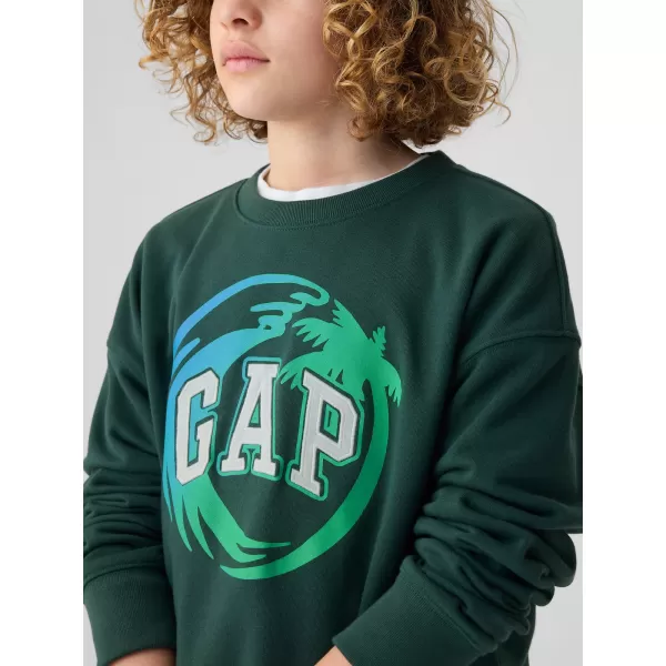  Hanorac pentru copii GAP LOGO SWEATSHIRT 406762-01 MOORES GREEN 