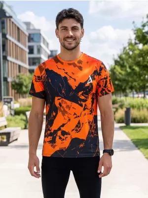 Tricou premium pentru bărbați ALTISPORT VOJ/ALM131TR01 PORTOCALIU/NEGRU