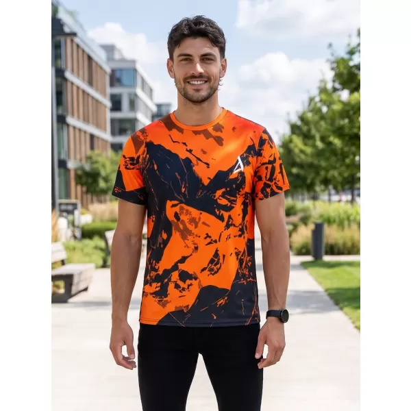  Tricou premium pentru bărbați ALTISPORT VOJ/ALM131TR01 PORTOCALIU/NEGRU 