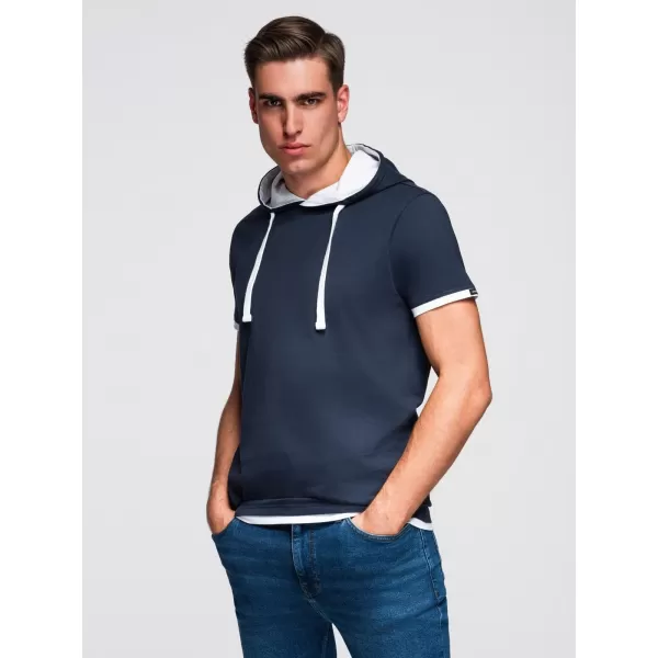  Tricou pentru bărbați OMBRE OM-TSCT-0256 ALBASTRU MARIN 