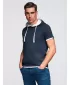 Tricou pentru bărbați OMBRE OM-TSCT-0256 ALBASTRU MARIN