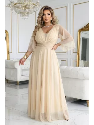 Rochie NUMOCO 654-2 BEJ ȘAMPANIE