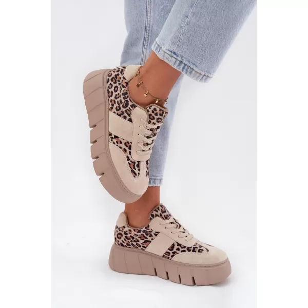  Adidași de damă VINCEZA LEOPARDO BEJ 