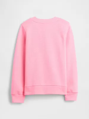 Hanorac pentru copii GAP CREW SWEATSHIRT 839149-05 TRANDAFIR ROZ NEON