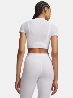 Tricou pentru femei UNDER ARMOUR HEATGEAR ELITE CROP MCK SS 6014710-100 ALB